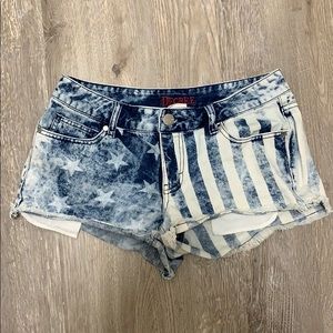 American Flag Jean Shorts